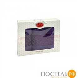 Набор полотенец Карвен "PINK DAMAKS" махра 50*90/70*140 HS 1697 v11 т/лиловый
