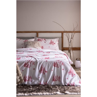 Faon King Size %100 Pamuk Flanel Nevresim Takımı - Kırmızı