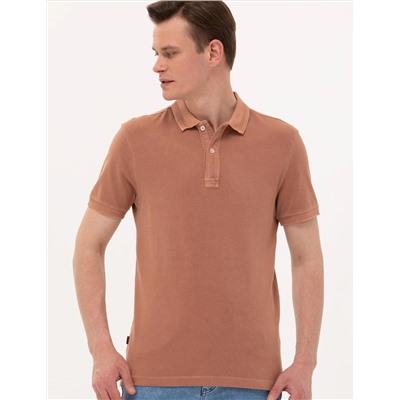 Kahverengi Slim Fit Polo Yaka Tişört