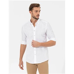 Beyaz Slim Fit Uzun Kollu Gömlek