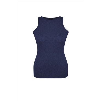 Mavi Halter Yaka Basic Örme Atlet TBBSS23CV00001