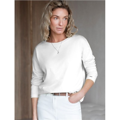 Базовый лонгслив из премиального хлопка с эластаном