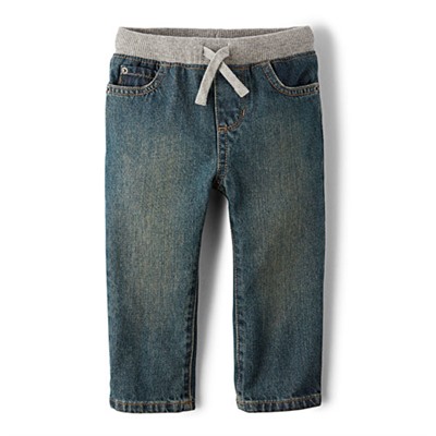 Baby And Toddler Boys Pull-On Straight Jeans - Aged Stone Wash