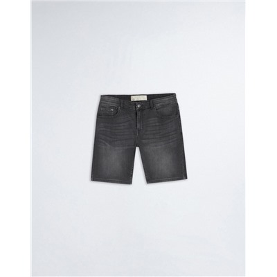 Slim Fit Denim Shorts, Men, Grey