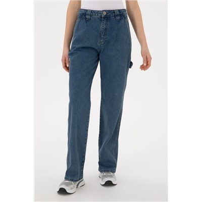 Kadın Mavi Cargofit Jean Pantolon
