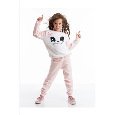 Denokids Baby Cat Pembe Kız Çocuk Eşofman Takım CFF-19K1-049