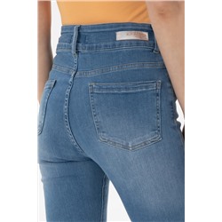 Kadın Mavi Slim Hight Waist Fit Jean Pantolon