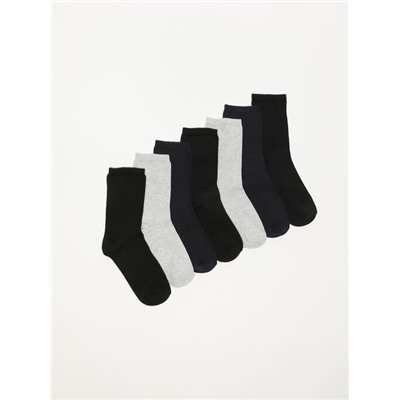 PACK OF 7 PAIRS OF BASIC COLOURED LONG SOCKS