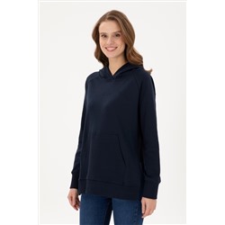 Kadın Lacivert Kapüşonlu Sweatshirt