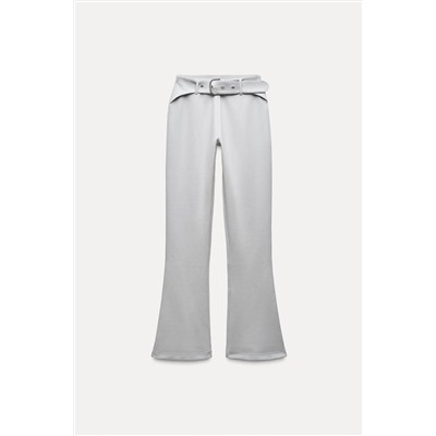 INTERLOCK BELTED BELL BOTTOM TROUSERS