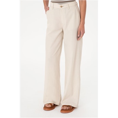 Kadın Taş Loose Fit Kanvas Pantolon