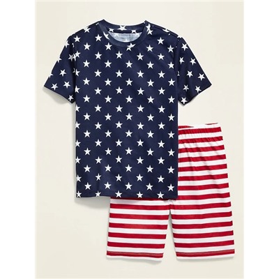 Graphic Pajama Tee & Pajama Shorts Set for Boys
