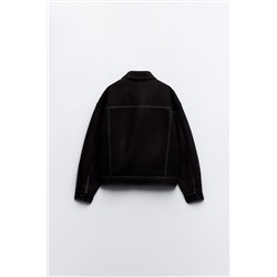 FELT TEXTURE JACKET WITH TOPSTITCHING