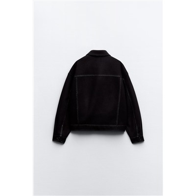 FELT TEXTURE JACKET WITH TOPSTITCHING