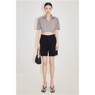 Crop top Gris claro