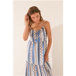 Vestido Cenefa Multicolor Viscosa