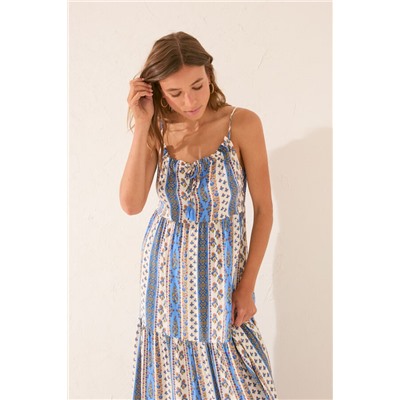 Vestido Cenefa Multicolor Viscosa