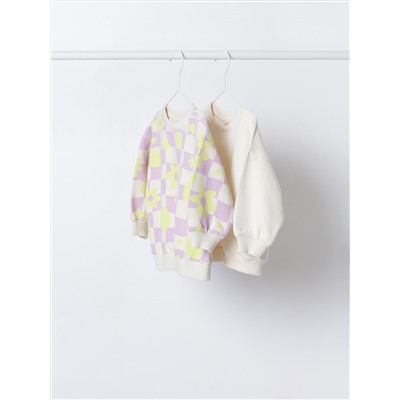 PACK DE 2 SUDADERAS COMBINADAS LISA Y ESTAMPADA