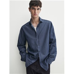 SLIM FIT STONEWASH DENIM SHIRT
