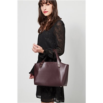 Bolso de piel Parl Burdeos