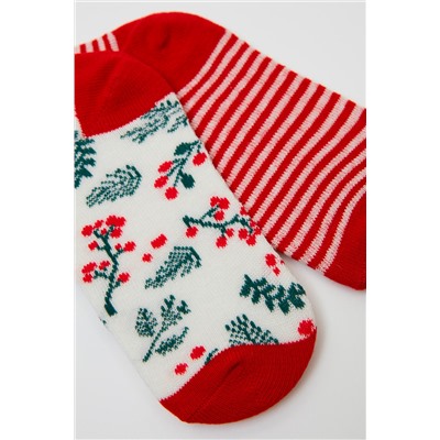 2 pares de calcetines Rojo y blanco