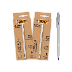 Bic Cristal Renew Metal Gövdeli 2'li Tükenmez Kalem Ve 4 Yedek Ucu 99012