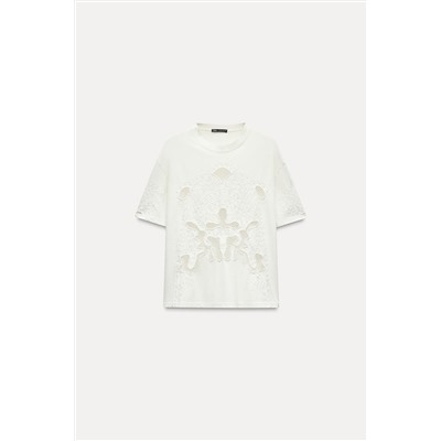 EMBROIDERED MESH T-SHIRT