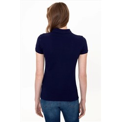 Kadın Lacivert Basic Polo Yaka Tişört