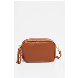 Bandolera de piel Gaby Camel