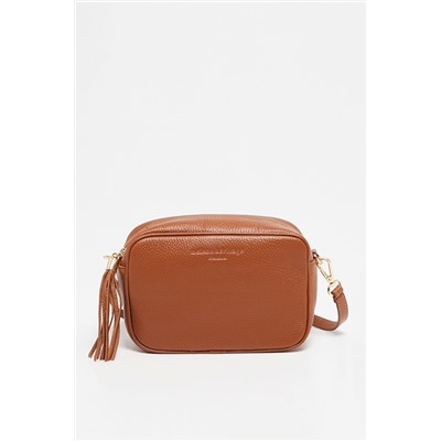 Bandolera de piel Gaby Camel