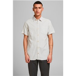 Camisa regular fit Crudo y negro