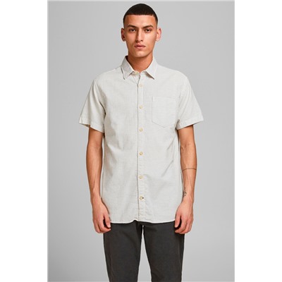Camisa regular fit Crudo y negro