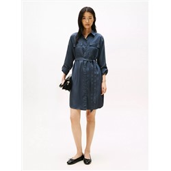 Long-Sleeve Belted Utility Shirtdress