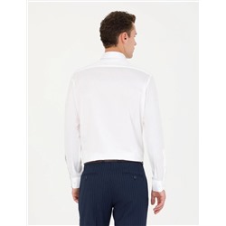 Beyaz Regular Fit Uzun Kollu Basic Gömlek