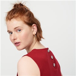 Jeweled button-back ponte top