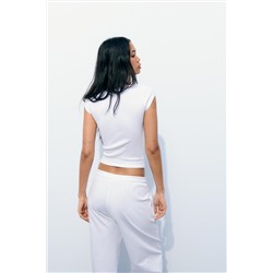 RIBBED ROUND NECK T-SHIRT