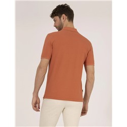 Kahverengi Regular Fit Polo Yaka Basic Tişört