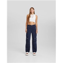 Pantalón cargo multipocket sarga