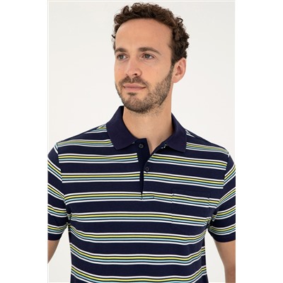 Erkek Regular Fit Polo Yaka Lacivert Tişört