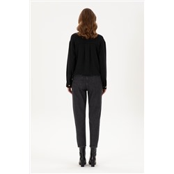 Kadın Siyah Mom High Waist Fit Jean Pantolon
