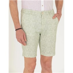 Haki Slim Fit Bermuda Şort