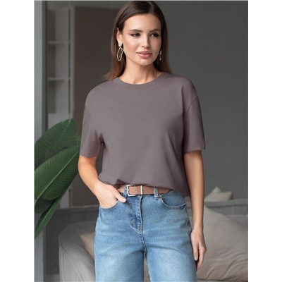 Футболка свободная из премиального хлопка с эластаном