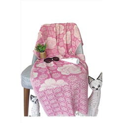 Peştanoz, %100 Pamuk Peştemal, Güllü Desen , 2 Katlı Jakarlı Dokuma, Pembe ,Plaj Havlusu, Banyo Havlusu