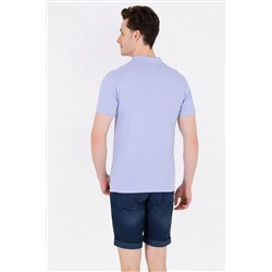 Erkek Mavi Basic Polo Yaka Tişört