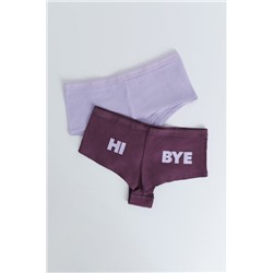 Pack 2 bragas bóxer morado, rosa