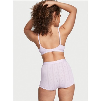 VICTORIA'S SECRET Logo Pointelle High-Waist Shortie Panty