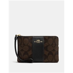 Corner Zip Wristlet In Signature Canvas