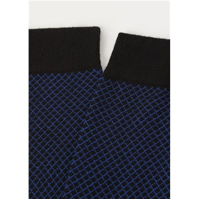 Kurze Herrensocken mit Cashmere und Rautenmuster
