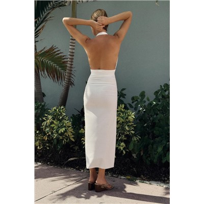 DRAPED HALTER DRESS