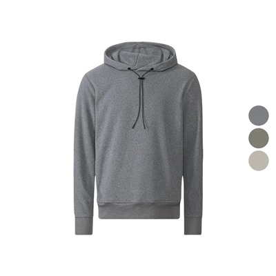 LIVERGY Herren Fleecepullover mit Kapuze und Bindeband